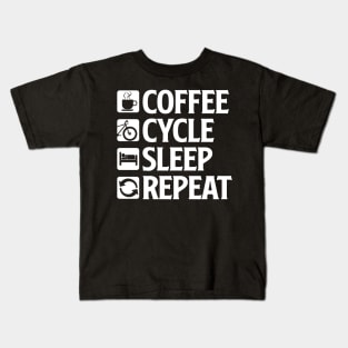 Coffee Cycle Sleep Repeat - Mountain Bike T-Shirt Kids T-Shirt